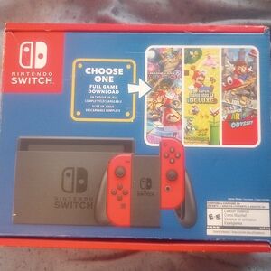 Nintendo Switch Console with Red and Black Joy-Con
